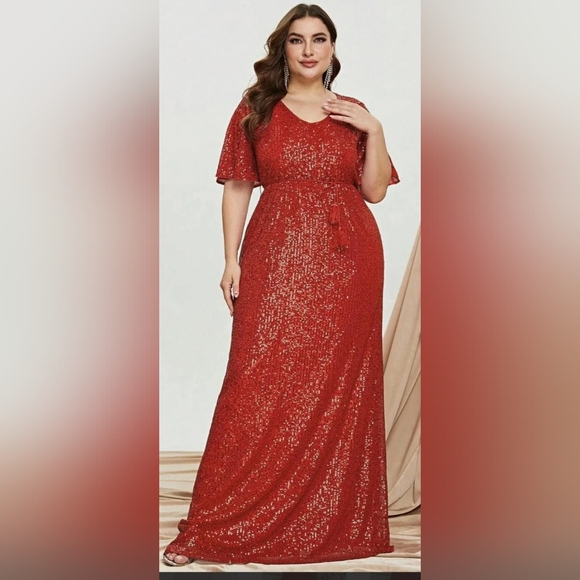 Faeriesty Dresses & Skirts - Glamorous Red Sequin Maxi Dress